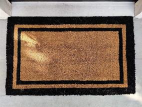 img 3 attached to 🖤 Premium Black Border Coco Coir Doormat - Durable Heavy-Duty Mats - 22" x 36