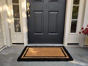 img 2 attached to 🖤 Premium Black Border Coco Coir Doormat - Durable Heavy-Duty Mats - 22" x 36