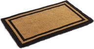 🖤 premium black border coco coir doormat - durable heavy-duty mats - 22" x 36 logo