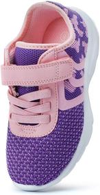 img 3 attached to PromArder Toddler Little Running Sneakers Girls' Shoes in Athletic