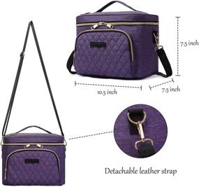 img 3 attached to 💜 Scorila Purple Travel Makeup Bag: Spacious Organizer with Vertical Bottle Storage, Adjustable Dividers, and Brush Holder – Ideal Toiletry Bag for Women on the Go