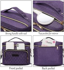 img 1 attached to 💜 Scorila Purple Travel Makeup Bag: Spacious Organizer with Vertical Bottle Storage, Adjustable Dividers, and Brush Holder – Ideal Toiletry Bag for Women on the Go