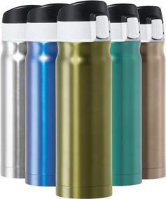 img 4 attached to 🍶 OGGI Caliber Stainless Steel Insulated Travel Water Bottle - Coffee Mug, Metal Sports Flask, 17oz, Olive