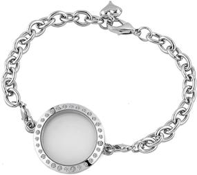 img 1 attached to Fashionable Q&Locket 30mm Round Floating Charms Living Memory Bracelet for a Clear Style Statement