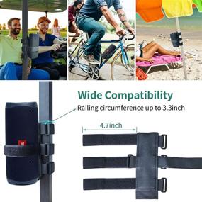 img 2 attached to 🔊 Golf Cart Speaker Mount - Adjustable Strap Holder for JBL Flip 4/JBL Flip 5 and Most Portable Speakers - HomeMount Golf Cart Accessories