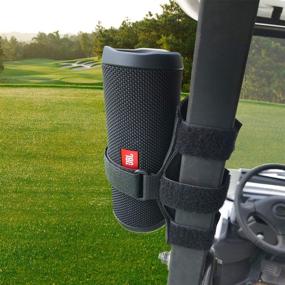 img 4 attached to 🔊 Golf Cart Speaker Mount - Adjustable Strap Holder for JBL Flip 4/JBL Flip 5 and Most Portable Speakers - HomeMount Golf Cart Accessories