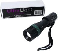 🔦 ultra light uv blacklight and white led dual bulb flashlight - pet urine detector, id checker, and normal flashlight - with zoom focus: find hidden stains with ease! logo