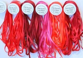 img 3 attached to 🎀 5 Spools of Premium 100% Silk Ribbons - 4mm x 10 Meters - Vibrant Red Shades