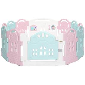 img 4 attached to 🌈 Dream On Me 12 Panel Rumi Play Pen: Charming Pink and Blue Wonder for Safe Playtime