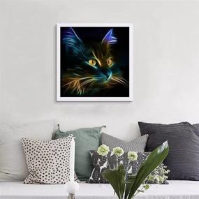 img 2 attached to 🖼️ Enhance Your Home Decor with MXJSUA 5D Diamond Painting Kit: Full Drill DIY Rhinestone Arts Craft featuring a Stunning Black Cat - 12x12inch