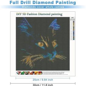 img 3 attached to 🖼️ Enhance Your Home Decor with MXJSUA 5D Diamond Painting Kit: Full Drill DIY Rhinestone Arts Craft featuring a Stunning Black Cat - 12x12inch