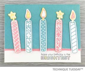 img 1 attached to 🎂 Clear Stamps with Matching Dies - Many Candles Birthday Theme. Ideal for Card Making, Crafts, and Scrapbooking.