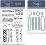 🎂 clear stamps with matching dies - many candles birthday theme. ideal for card making, crafts, and scrapbooking. logo