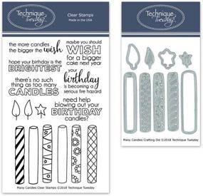 img 4 attached to 🎂 Clear Stamps with Matching Dies - Many Candles Birthday Theme. Ideal for Card Making, Crafts, and Scrapbooking.