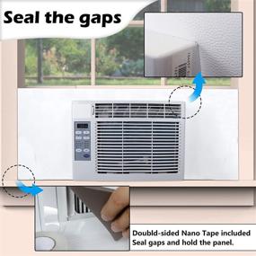 img 1 attached to BJADE's Insulated Foam Panel for Window Air Conditioner – One-Piece Full Surround Window Seal Kit for Summer and Winter Heat and Draft Insulation