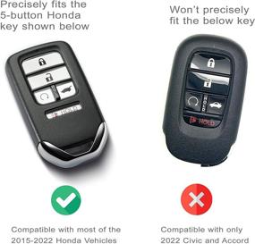 img 1 attached to 🔑 Силиконовый чехол Autobase для ключа Honda Accord Civic CR-V CRV Pilot Passport Insight - Ключевой чехол для защиты 2 шт. (Черный и синий)