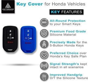 img 2 attached to 🔑 Силиконовый чехол Autobase для ключа Honda Accord Civic CR-V CRV Pilot Passport Insight - Ключевой чехол для защиты 2 шт. (Черный и синий)