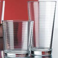 🥃 durable set of 16 heavy base ribbed drinking glasses - 8 cooler (17oz) & 8 rocks (13oz) clear glass cups - elegant glassware set for every occasion logo