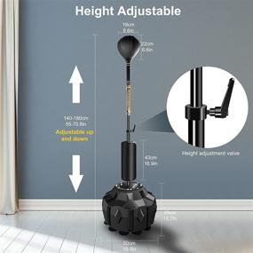 img 2 attached to 🥊 Wodesid Free Standing Reflex Punching Balls for Boxing - Adjustable Height Punching Bag Stand, Hand Pump Included - Ideal for Teens, Kids, and Adults - Pedestal Reflex Bag Freestand