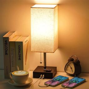 img 4 attached to 🛏️ Enhance Your Bedside Experience with USB Bedside Table Lamp, Golspark Minimalist Nightstand Lamp
