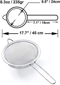 img 2 attached to 🍳 Proto Future 9.5″ Fine Mesh Strainer - Premium 304 Stainless Steel - Large Kitchen Strainer: A Must-Have for Efficient Straining and Filtering