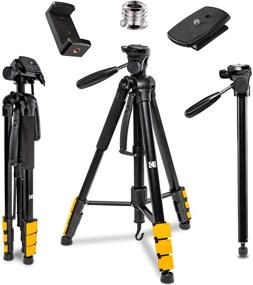 img 4 attached to 📸 Фотостойка 2 в 1 KODAK PhotoGear: Легкая алюминиевая фотостойка 70 дюймов с 4-секционным зажимом, превращается в монопод 64,5 дюйма с быстросъемными плитками, 3-позиционная поворотная головка, уровень пузырька, бонус - электронное руководство по использованию фотостойки и чехол.