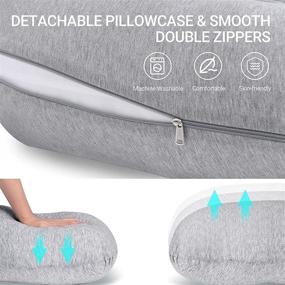 img 2 attached to Momcozy J Shaped Pregnancy Pillow for Side Sleeping - Soft Maternity Body Pillow with Jersey Cover for Head, Neck, and Belly Support, Grey