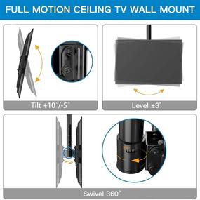 img 1 attached to 📺 PERLESMITH Ceiling TV Mount Bracket - Full Motion Hanging Mount for 26-55 inch LCD LED OLED 4K TVs, Flat Screen Displays - Holds up to 99lbs - Max VESA 400x400mm - PSCM2