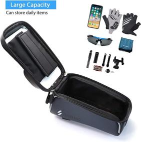 img 3 attached to 🚲 Explore the DeepRoar Bike Handlebar Bags: Stay Dry with Waterproof Bicycle Top Tube Front Frame Phone Bag for Cycling