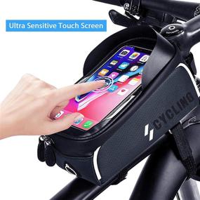 img 2 attached to 🚲 Explore the DeepRoar Bike Handlebar Bags: Stay Dry with Waterproof Bicycle Top Tube Front Frame Phone Bag for Cycling