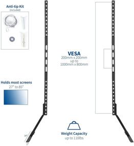 img 1 attached to 📺 VIVO STAND-TV01T: Дополнительно большая настольная стойка для ЖК-панелей 27-85 дюймов с VESA до 1000x600 мм - Премиальное крепление
