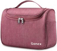 🎒 gonex hanging travel toiletry bag for women men family cosmetics makeup bag organizer dopp kit pouch for bathroom water-resistant with sturdy zippers (pink purple) logo