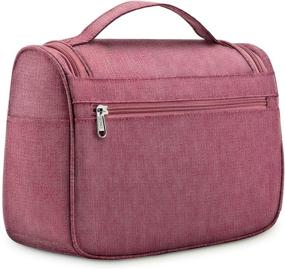 img 3 attached to 🎒 Gonex Hanging Travel Toiletry Bag for Women Men Family Cosmetics Makeup Bag Organizer Dopp Kit Pouch for Bathroom Water-Resistant with Sturdy Zippers (Pink Purple)