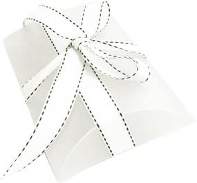 img 2 attached to 🎁 Pack of 10 Extra Large White Frosted Plastic Pillow Gift Boxes for Wedding, Baby Shower, and Party Favors (7.5" x 5.25")