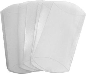 img 1 attached to 🎁 Pack of 10 Extra Large White Frosted Plastic Pillow Gift Boxes for Wedding, Baby Shower, and Party Favors (7.5" x 5.25")