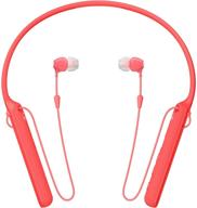 sony wi-c400 wireless in-ear headphones - red with remarkable 30 hours battery life logo