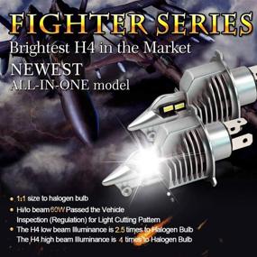 img 3 attached to 🏍️ H4 Led Headlight Bulbs Motorcycle: 6500K 8000LM Xenon White Hi/Lo Beam 9003 LED Headlight