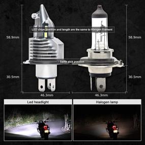 img 1 attached to 🏍️ H4 Led Headlight Bulbs Motorcycle: 6500K 8000LM Xenon White Hi/Lo Beam 9003 LED Headlight