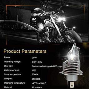 img 2 attached to 🏍️ H4 Led Headlight Bulbs Motorcycle: 6500K 8000LM Xenon White Hi/Lo Beam 9003 LED Headlight