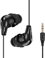 🎧 agptek ipx8 waterproof in-ear earphones with coiled cable, swimming earbuds & stereo audio extension cable - wired, black logo