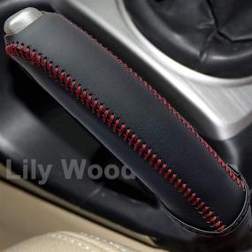 img 3 attached to 🔲 Enhance Your Honda Civic's Aesthetics with this Genuine Black Leather Handbrake Cover for 2006-2011 Old Civic Models