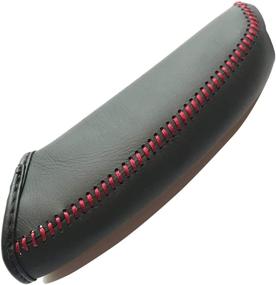 img 2 attached to 🔲 Enhance Your Honda Civic's Aesthetics with this Genuine Black Leather Handbrake Cover for 2006-2011 Old Civic Models