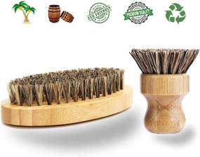 img 4 attached to 🌱 Zero Waste & Biodegradable Plant Based Cleaning Brush Set for Vegetables & Kitchen Dishes - 2 Piece Set with Sisal & Coconut Fibers, Bamboo Handles (Dark)