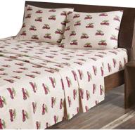 🛏️ woolrich tan cars queen flannel cotton sheet set: cozy & stylish bedding option logo
