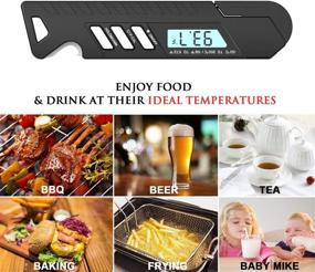 img 2 attached to BabyValley Black Digital Instant Read Meat Thermometer for BBQ Grill Kitchen Food Cooking - Probe for Deep Oil Outdoor Barbecue Baking Bread Thermometer