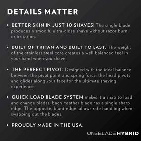 img 3 attached to 🪒 OneBlade HYBRID Safety Razor with Stand +10 Feather Blades - Master the Art of Shaving for the Ultimate Experience, Well-Balanced Design, Made of Tritan & Stainless Steel