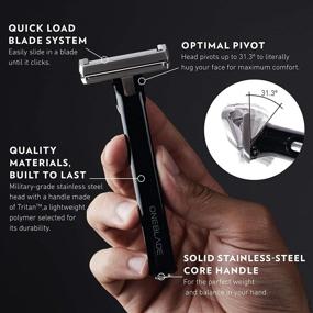 img 2 attached to 🪒 OneBlade HYBRID Safety Razor with Stand +10 Feather Blades - Master the Art of Shaving for the Ultimate Experience, Well-Balanced Design, Made of Tritan & Stainless Steel