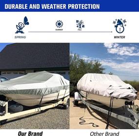 img 2 attached to 🛥️ Heavy Duty Waterproof 420D Trailerable Boat Cover for V-Hull, Tri-Hull Fishing, Ski, Pro-Style Bass Boats