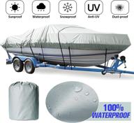 🛥️ heavy duty waterproof 420d trailerable boat cover for v-hull, tri-hull fishing, ski, pro-style bass boats logo