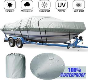 img 4 attached to 🛥️ Heavy Duty Waterproof 420D Trailerable Boat Cover for V-Hull, Tri-Hull Fishing, Ski, Pro-Style Bass Boats